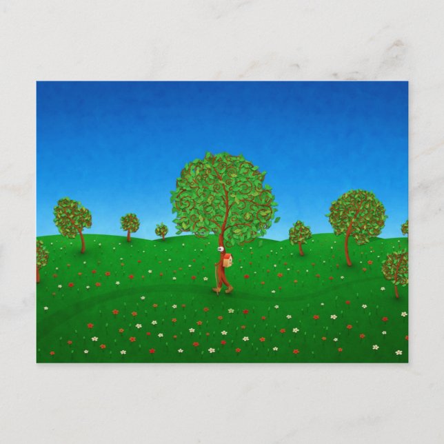 Postal El árbol de viajes (Anverso)