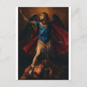 Postal El Arcángel Miguel por Cavaliere d'Arpino