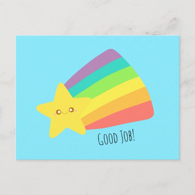 Postal El arcoiris de una estrella corta (Anverso)