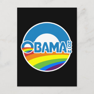 Postal El arcoiris del orgullo gay de Obama 2012