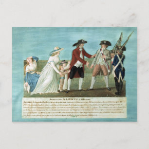 Postal El arresto de Luis XVI y su familia