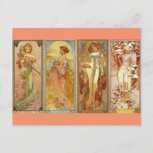 Postal El Art Nouveau de las Cuatro Estaciones