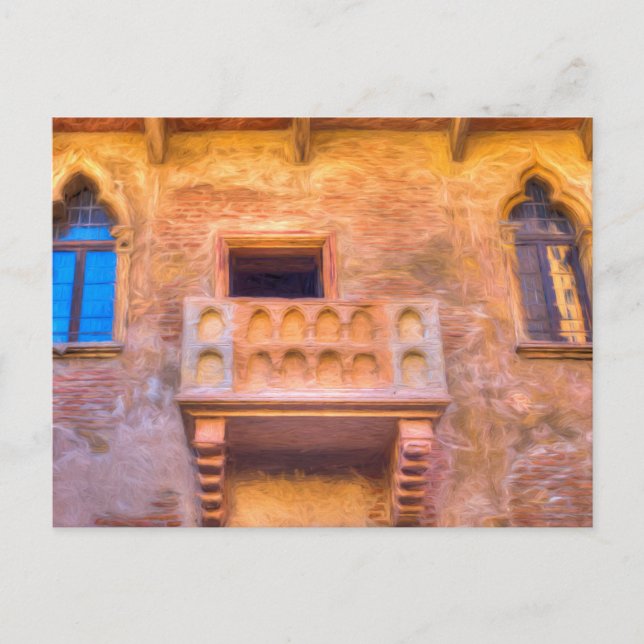 Postal El arte Balcony Verona de Julieta (Anverso)