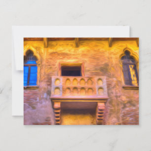 Postal El arte Balcony Verona de Julieta