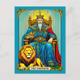 Postal El arte de la carta del emperador Tarot