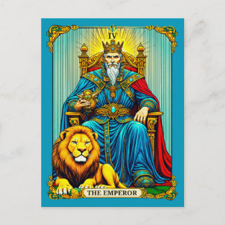 Postal El arte de la carta del emperador Tarot