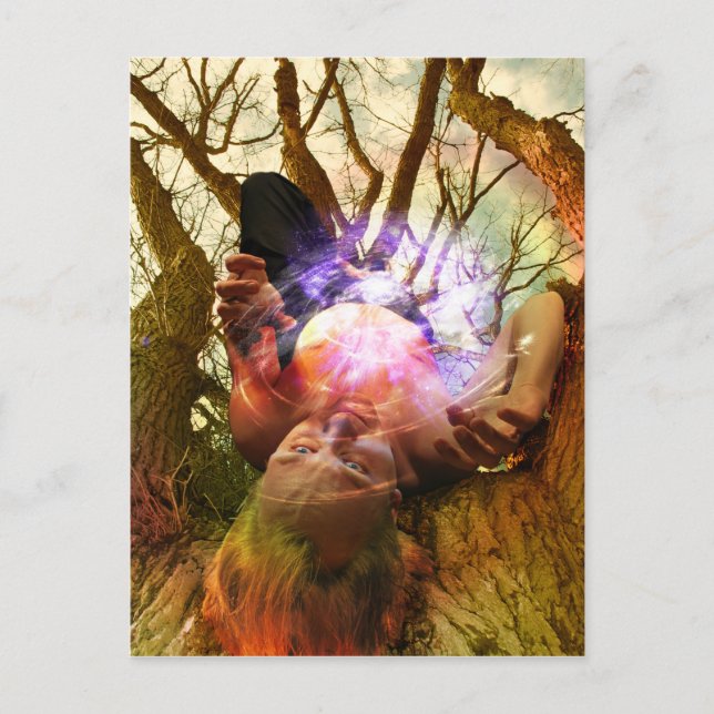 Postal El Arte de la Carta del Tarot del Hombre Colgado (Anverso)