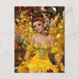 Postal El arte de la fantasía del baile de otoño