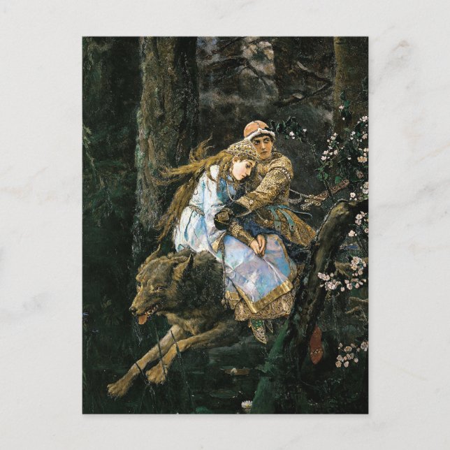 Postal El arte de la fantasía gris del lobo (Anverso)