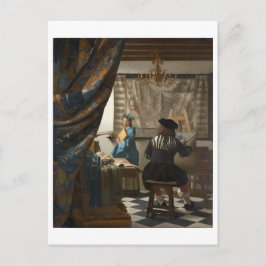 Postal El arte de la pintura de Johannes Vermeer