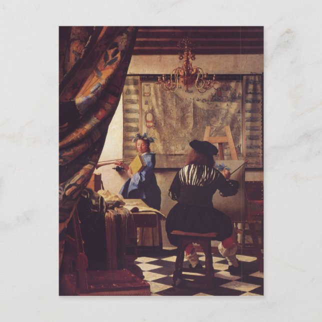 Postal El arte de la pintura de Johannes Vermeer (Anverso)