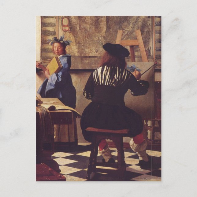 Postal El arte de la pintura de Johannes Vermeer (Anverso)