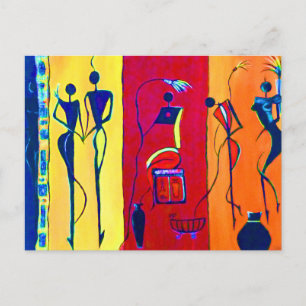 Postal El arte de los africanos en sus fases de vida
