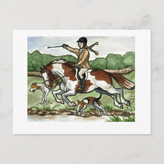 Postal El arte del caballo Foxhunt al chica en potro de