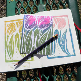 Postal El arte del jardín de tulipanes