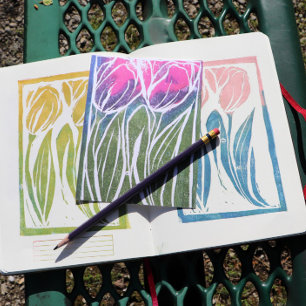 Postal El arte del jardín de tulipanes