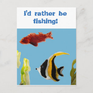 Postal El arte del pescado acuático es divertido