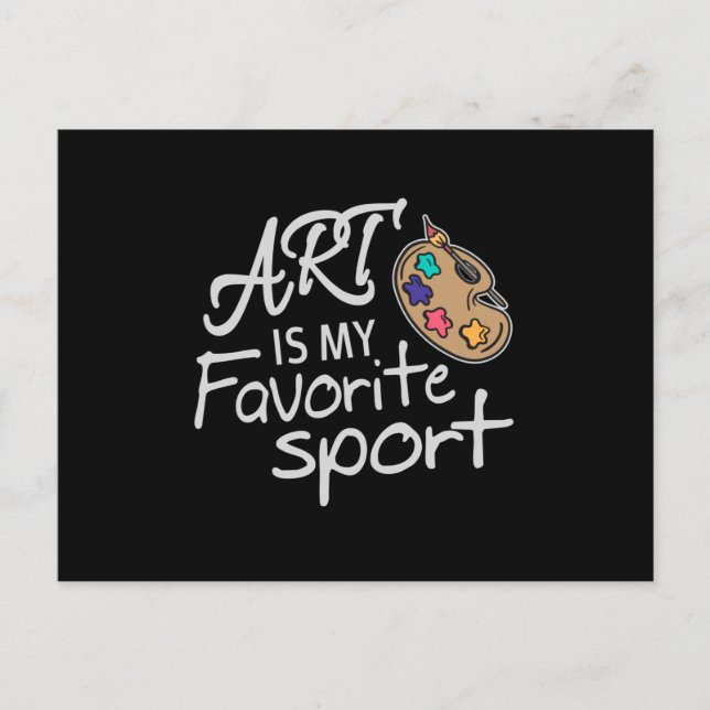 Postal El arte es mi deporte favorito (Anverso)