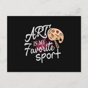 Postal El arte es mi salpicón rojo deportivo favorito