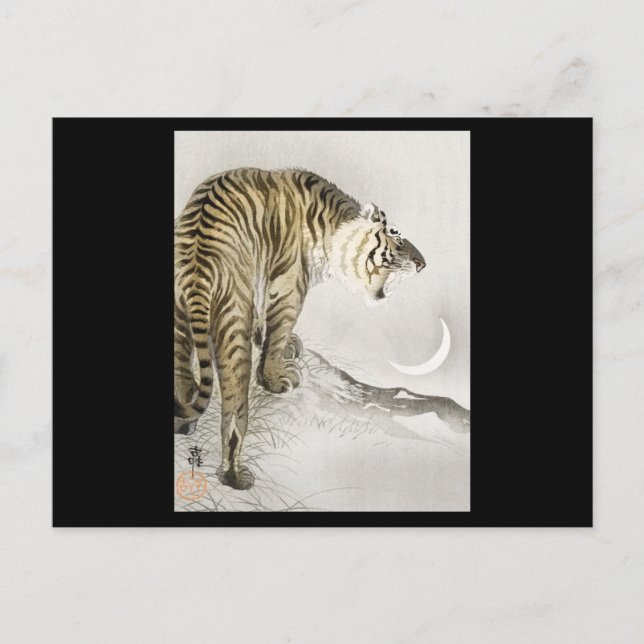 Postal El arte japonés de los tigres (Anverso)