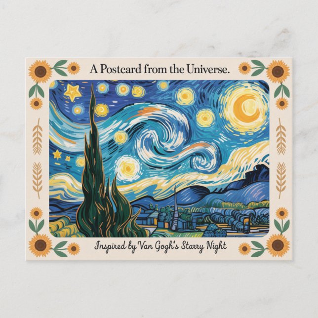 Postal El arte nocturno estelar de Van Gogh inspiró la po (Anverso)