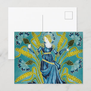 Postal El arte nouveau de la flora de Walter Crane