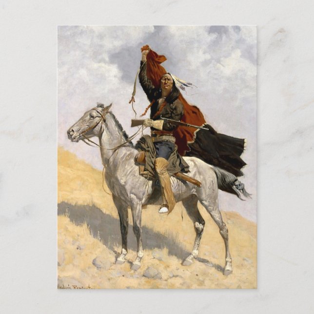 Postal El arte occidental Frederic Remington "La señal ab (Anverso)