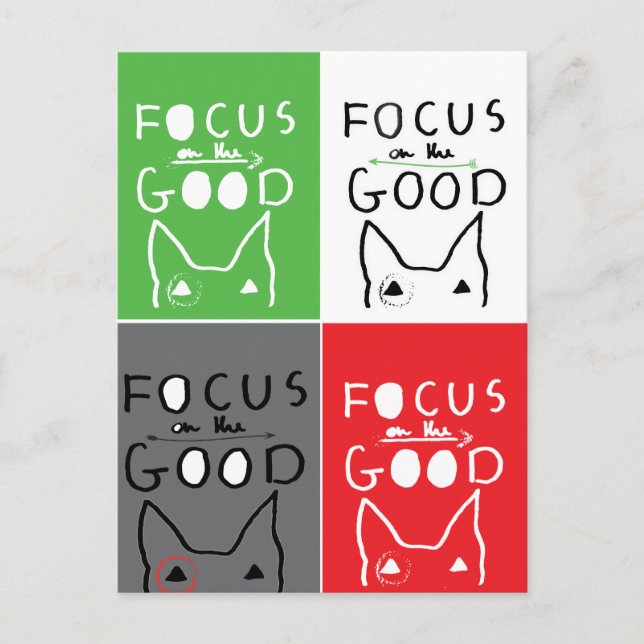 Postal El arte pop de Bull Terrier se centra en la BUENA  (Anverso)