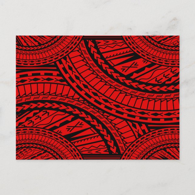 Postal El arte tribal azteca rojo negro (Anverso)