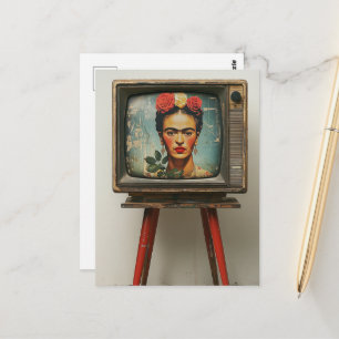 Postal El artista en una TV Grunge