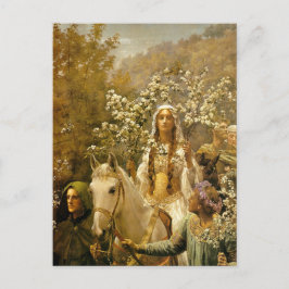 Postal El ascenso de la reina Guinevere con pintura vinta