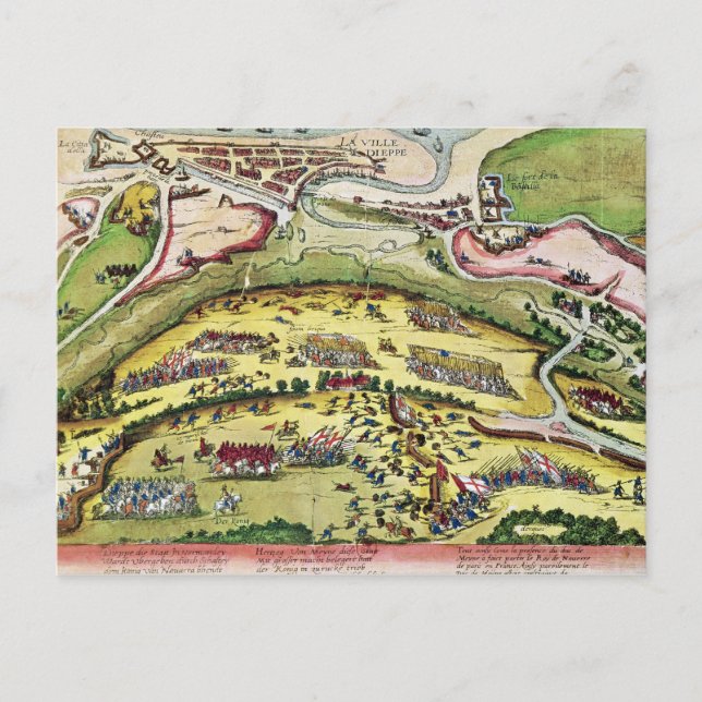 Postal El asedio de Dieppe en 1589, 1589-92 (Anverso)