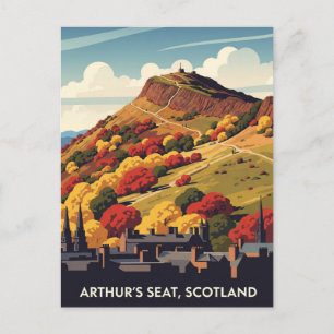 Postal El Asiento de Arturo Edimburgo Escocia Viaje Vinta