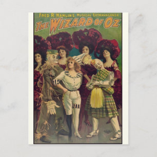 Postal El asistente del afiche musical musical de Oz de 1