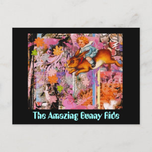 Postal El asombroso viaje de conejitos