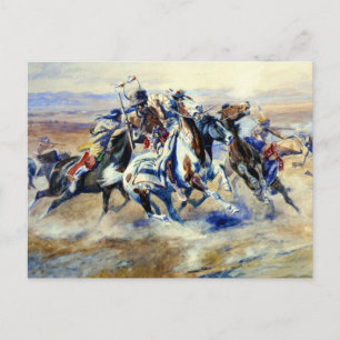 Postal “El Ataque” de Charles M Russell