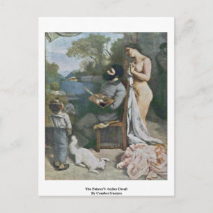 Postal El Atelier Detalle De Courbet Gustave