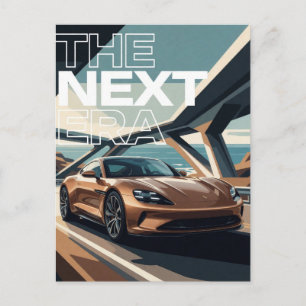 Postal El automóvil deportivo futurista de la próxima era