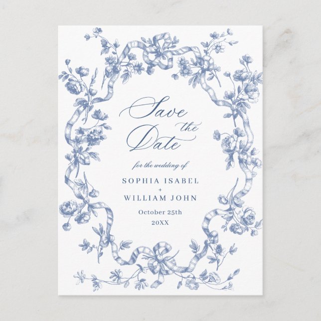 Postal El azul floral de Grace Ornate de Victoria Save th (Anverso)