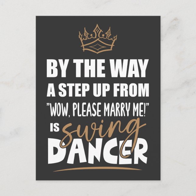 Postal El bailarín de alas es lo más atractivo. Fun Gift (Anverso)