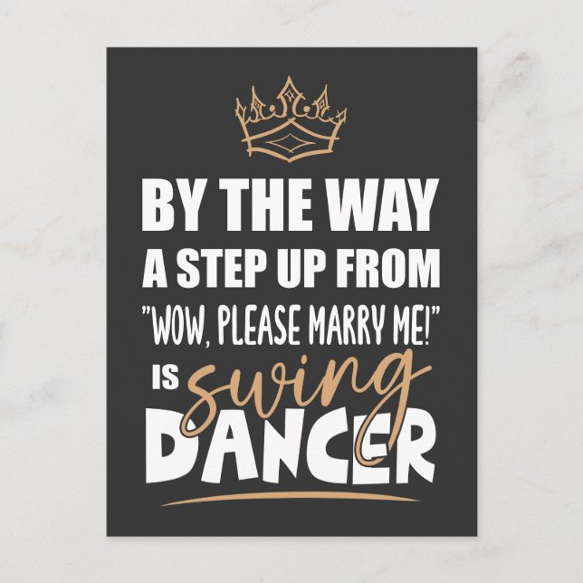 Postal El bailarín de alas es lo más atractivo. Fun Gift (Anverso)