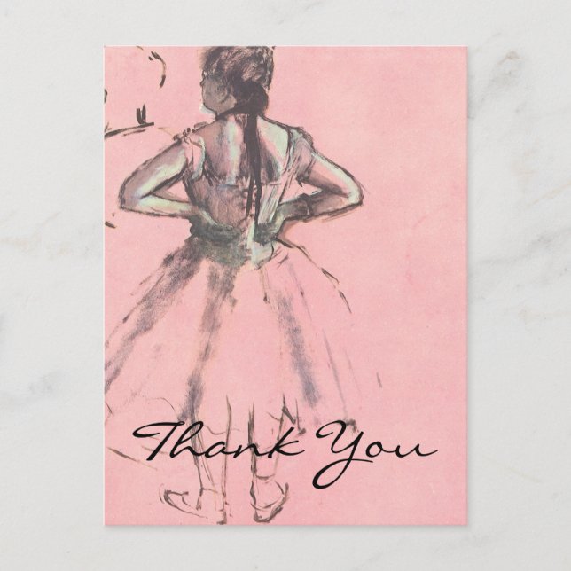 Postal El bailarín de Degas visto desde atrás (Anverso)