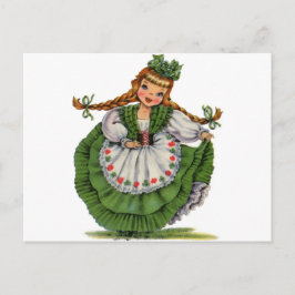 Postal El bailarín irlandés retro de la muñeca con las