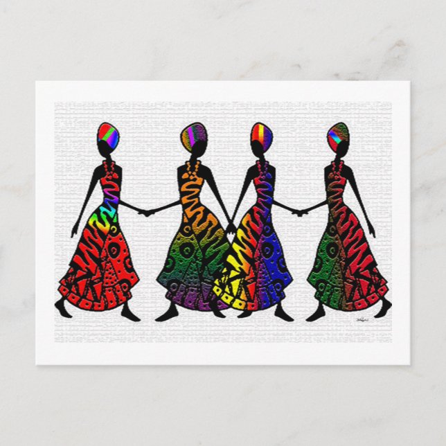 Postal El baile africano de la hermandad