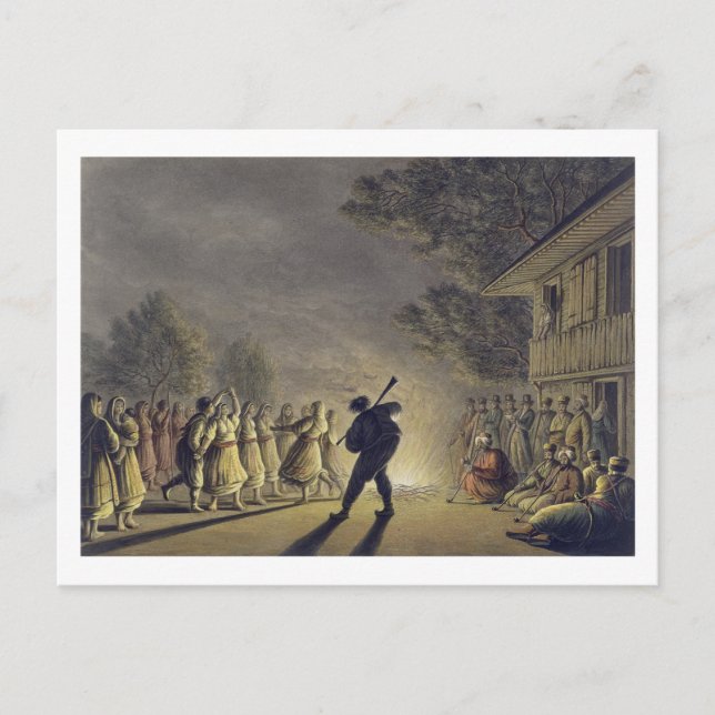 Postal El baile de los campesinos búlgaros, pub. por Will (Anverso)