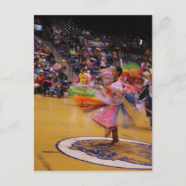 Postal El baile de plumas PowWow de turno de las damas