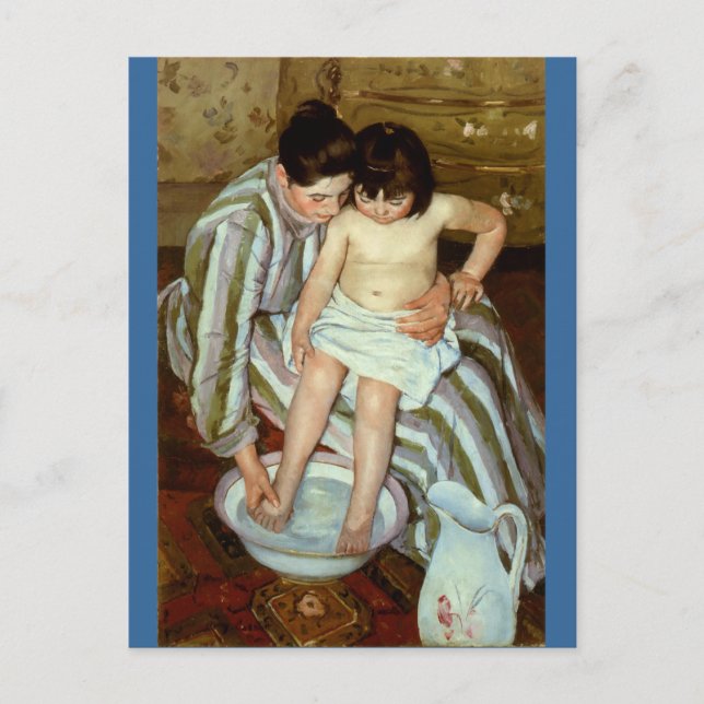 Postal El baño infantil de Mary Cassatt (alrededor de 189 (Anverso)