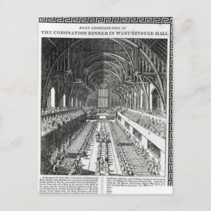 Postal El banquete de coronación en Westminster Hall