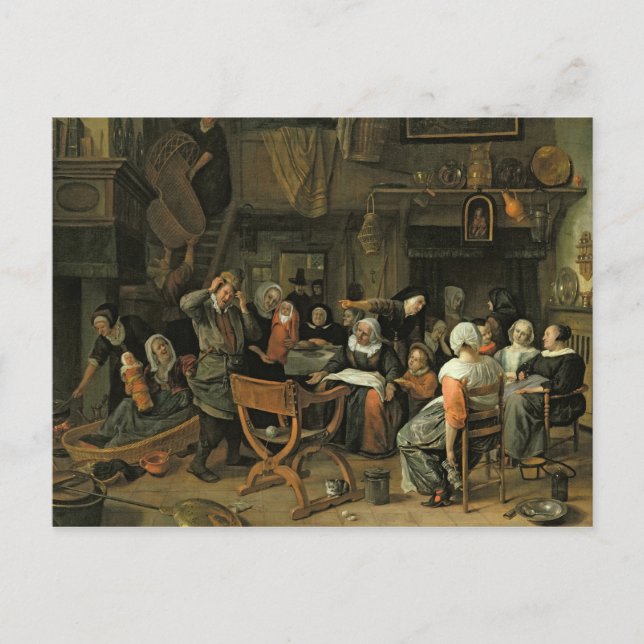 Postal El banquete del bautizo, 1668 (Anverso)