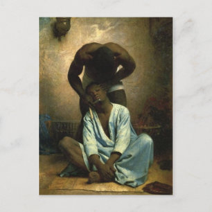 Postal El barbero de Suez por Bonnat
